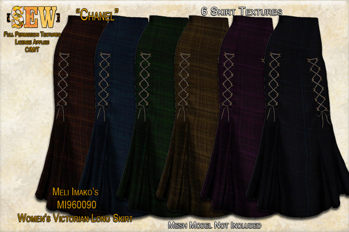 [SEW] Full Permission Textures for MI960090 Women's Victorian Long Skirt Chanel