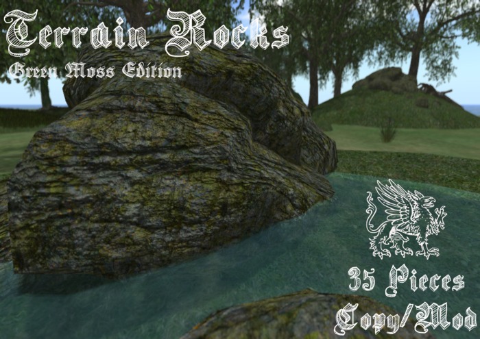 Worlds End - Mesh Terrain Rocks & Landforms - Green Moss - C/M