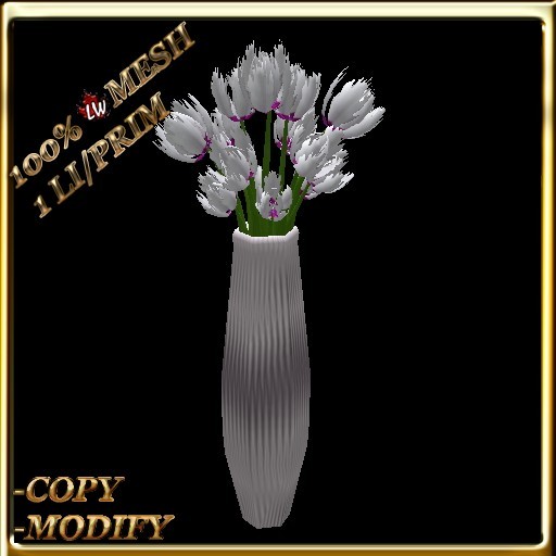 LW_ Tulips in Elongated Vase - Pink Fringed (1 LI / Prim)