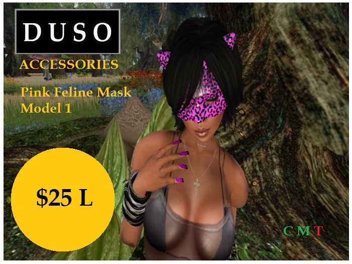 DUSO Creations - Pink Feline Mask Mod 1