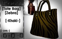 [Kaos] Tote Bag - Zebra - Khaki