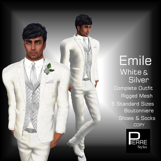 Pierre MESH TUX WHITE with PEACH
