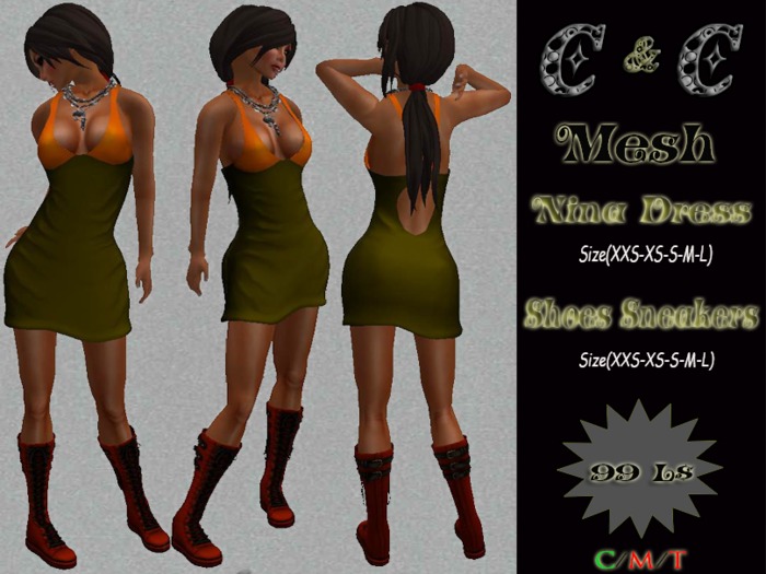 *clothes MESH woman Nina Dress - Shoes Sneaker (Orange)* DEMO