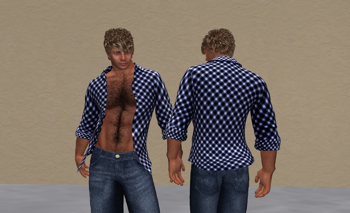 [Dez's] Mikey Open Plaid (Blue White) {MESH}