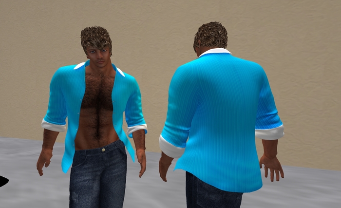 [Dez's] Justin Open Striped (Sky) {MESH}