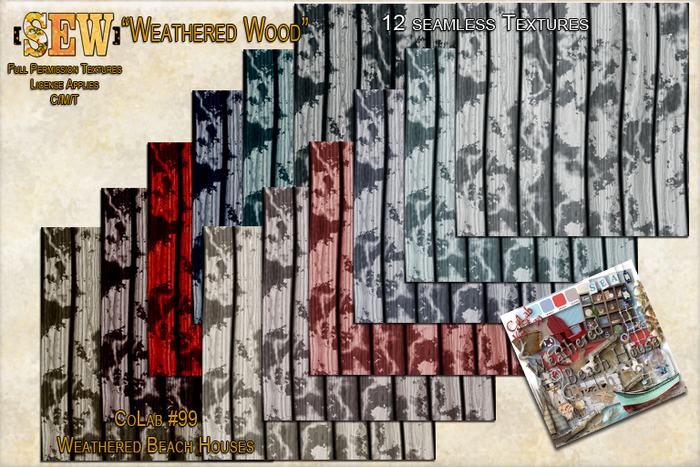 [SEW] Full Permission Textures for CoLab 99 Beach Houses - Weathered Wood