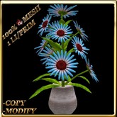 LW_ Mesh Daisy Plant in Vase -  Red Pollen Cascade Blue (1 LI / Prim)