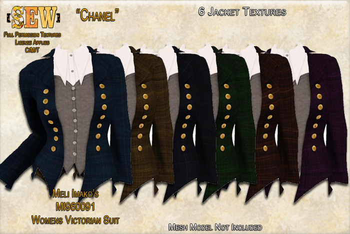 [SEW] Full Permission Textures for MI960091 Womens Victorian Suit Chanel