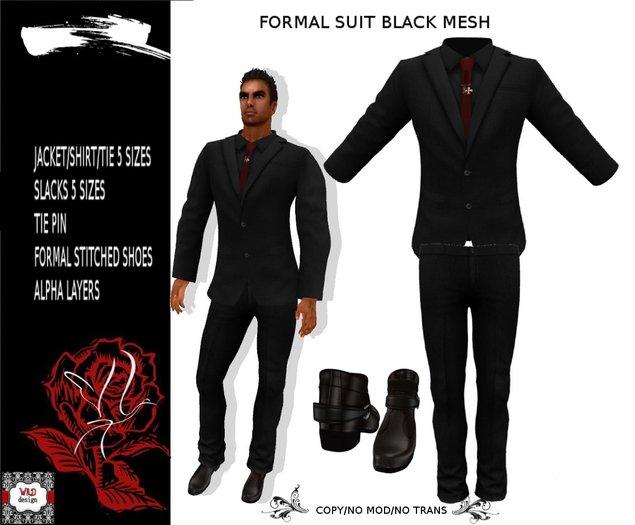 FORMAL SUIT BLACK MESH