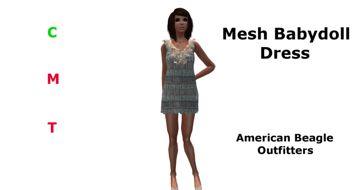 ABO - Babydoll dress crocheted blue/beige