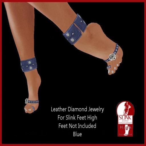 Blue Leather Diamond Slink High Feet Jewelry