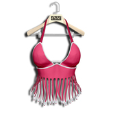 .:Vitrimi:. Beaded Fringed Top Pink