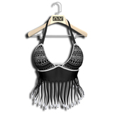 .:Vitrimi:. Beaded Fringed Top Aztec Black