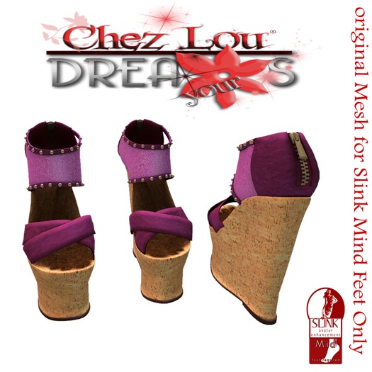 Sandale Sandy Magenta *original Mesh for Slink Feet Only*