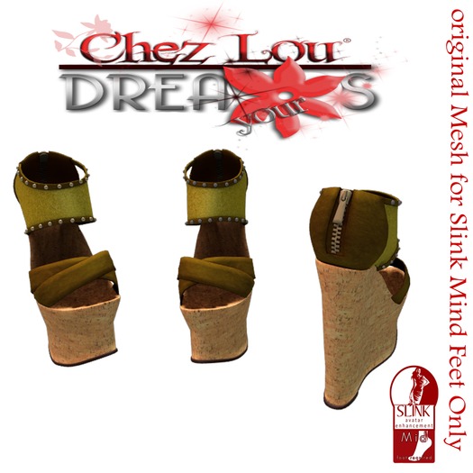 *DEMO*Sandale Sandy Jaune *original Mesh for Slink  Feet Only*