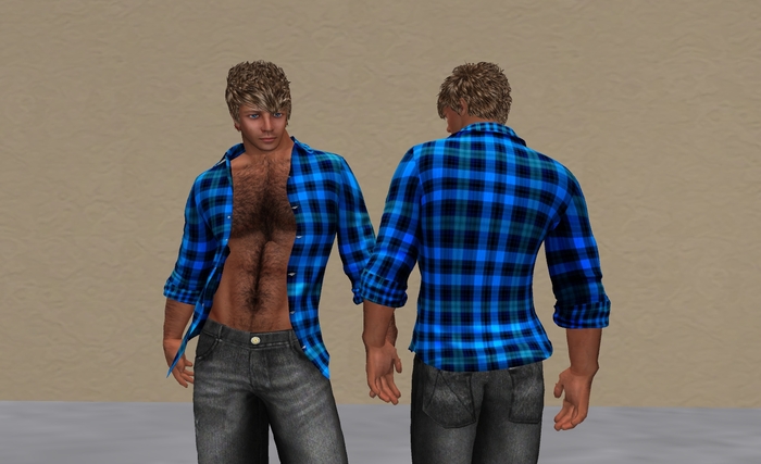 [Dez's] Mikey Open Plaid (Blue Black) {MESH}