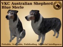 VKC Australian Shepherd II Red Merle - Artificially Intelligent (AI) Pathfinding Trainable Dog - No Food Required