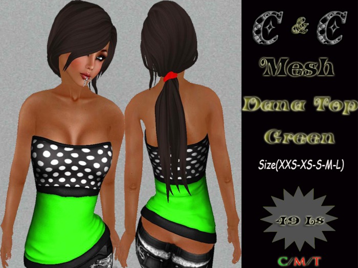 *clothes MESH woman Dana Top (Green)* DEMO