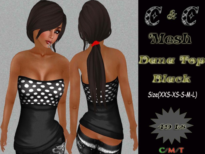*clothes MESH woman Dana Top (Black)* DEMO