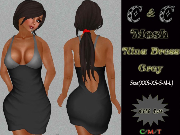 *clothes MESH woman Nina Dress (Grey)*