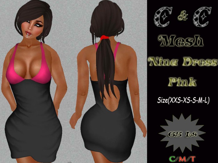 *clothes MESH woman Nina Dress (Pink)*