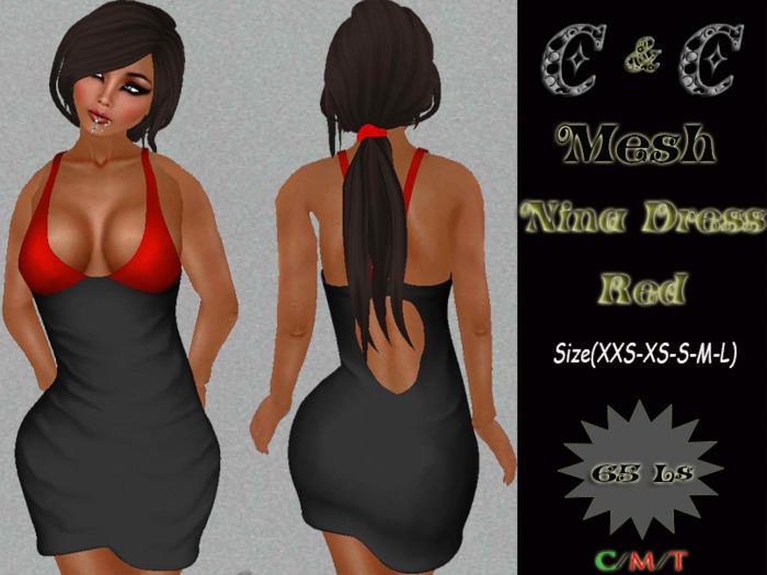*clothes MESH woman Nina Dress (Red)* DEMO