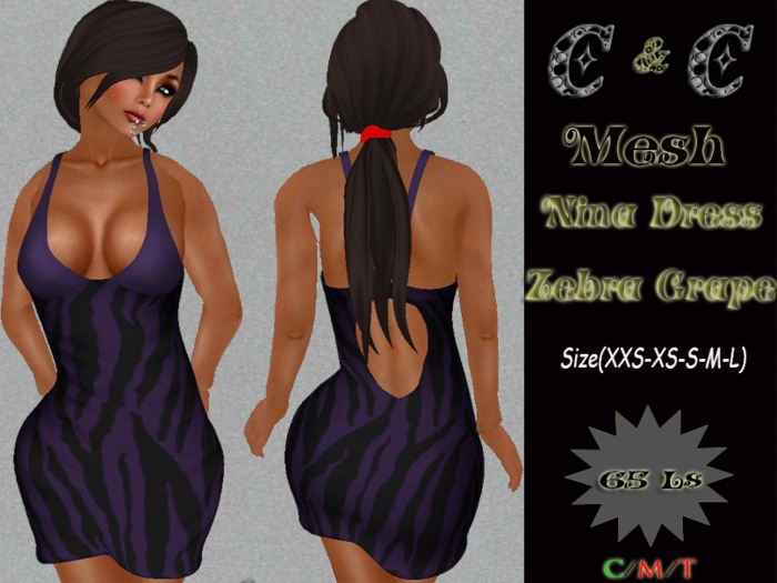 *clothes MESH woman Nina Dress (Zebra Grape)*