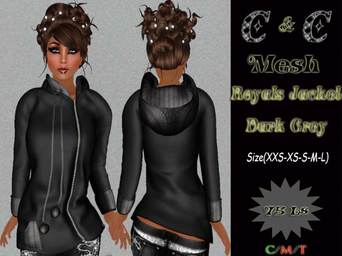 *clothes MESH woman Royals Jacket (Dark Grey)* DEMO