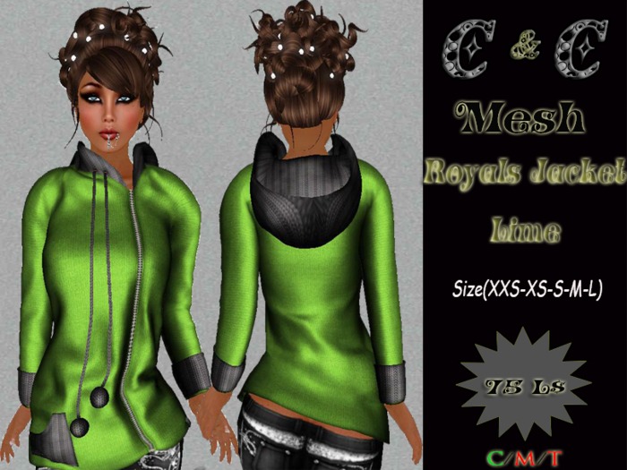 *clothes MESH woman Royals Jacket (Lime)* DEMO