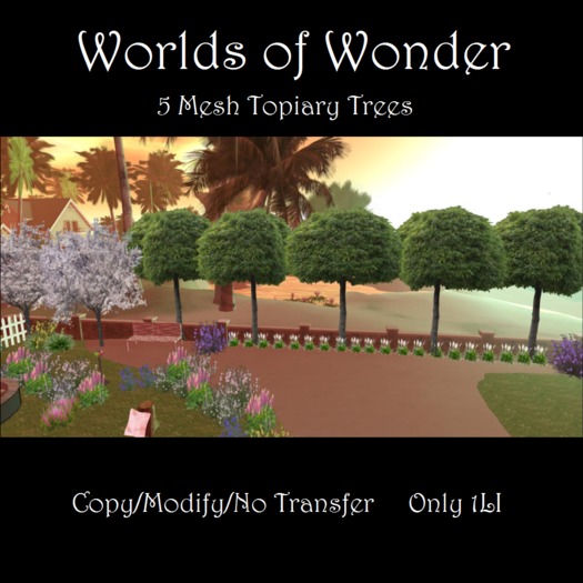 WoW 5 Mesh Topiary Trees 