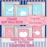*Cupids Textures * 16 FRAMED BABY DECOR
