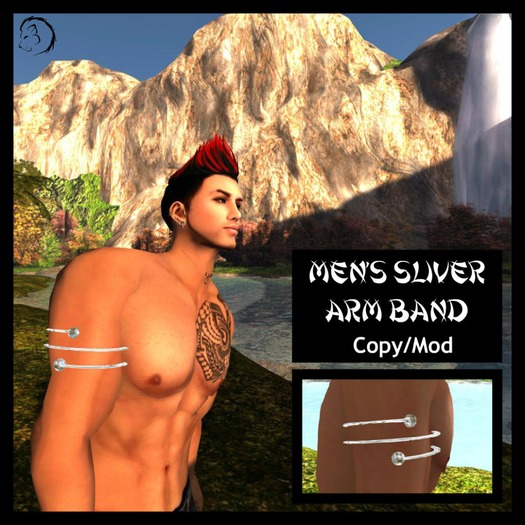 Top Katz Men's Silver Arm Band