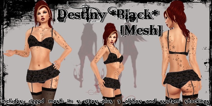 ^WSC^ Destiny *Black* {Mesh}
