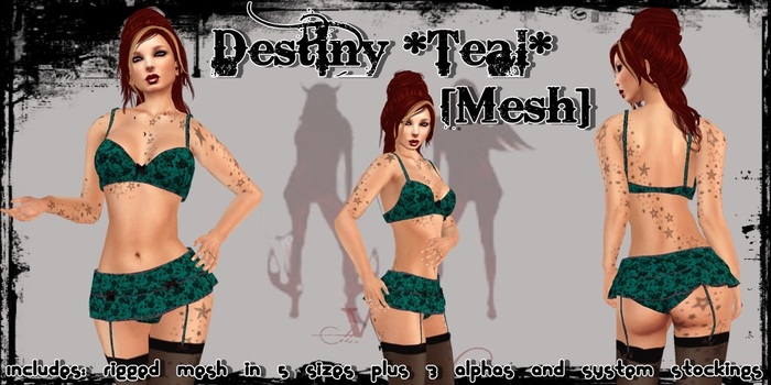 ^WSC^ Destiny *Teal* {Mesh}