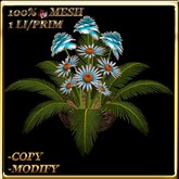 LW_ Mesh Carnations and Daisies Basket - Baby Blue (1 LI / Prim)