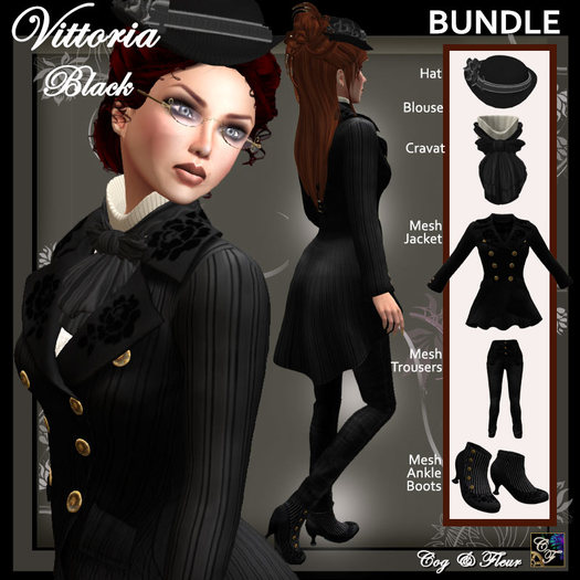 C&F Vittoria - Victorian Outfit BUNDLE - Black