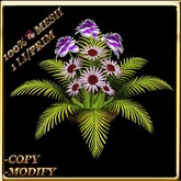 LW_ Mesh Carnations and Daisies in Basket - Red Pollen Purple (1 LI / Prim)