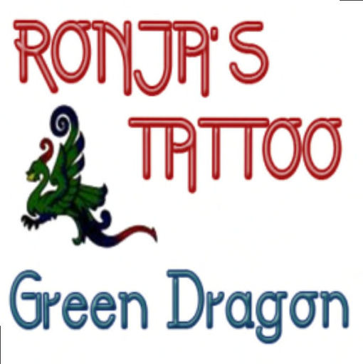 RONJAS Tattoo - green Dragon-mod (upper back)