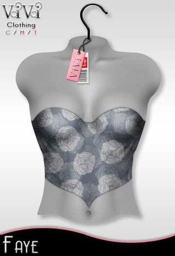 { ViVi } Faye - Floral Tube Top - Blue/White