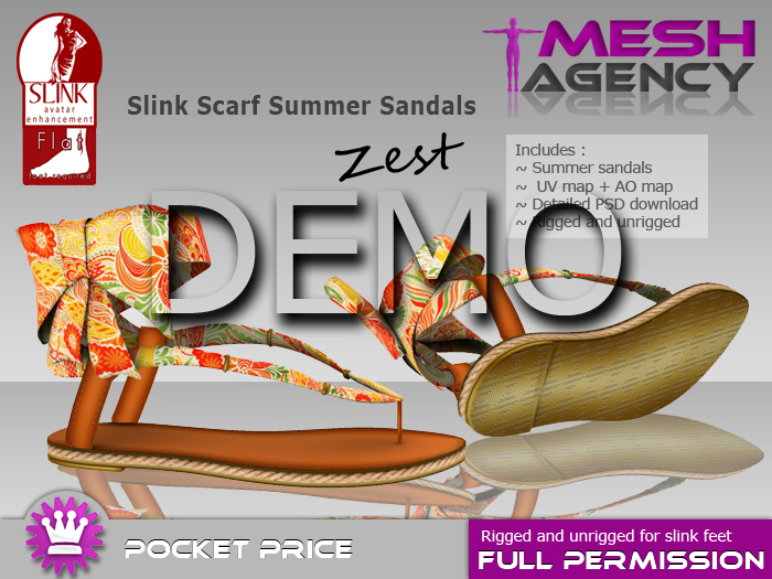 Slink Flat Scarf Sandals "Zest" DEMO - POCKET PRICE