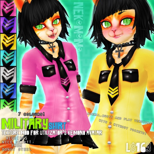 NekoMoMo =^-^= Kemono Military Shirt Mod (Light) BOX