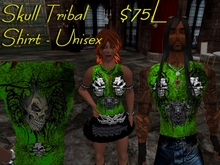 Green Skull Tribal Shirt