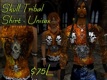 Brown Skull Tribal Shirt