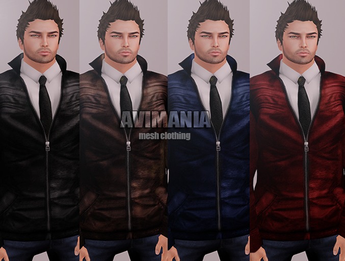Avimania - Leather Jacket w. Tie and Shirt - (FullPack)