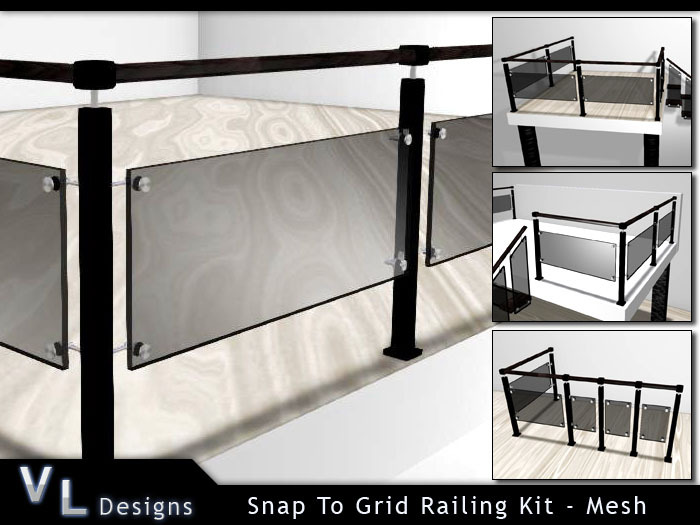 Snap To Grid Glass Railing Kit - Full Perm Builders Edition