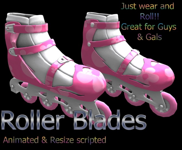 Roller Blades Pink Flower