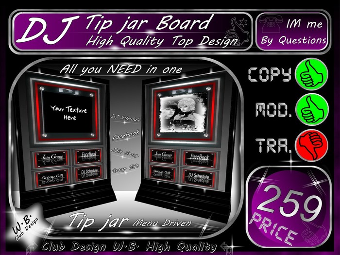 > DJ < Tip jar Board * Top Design *