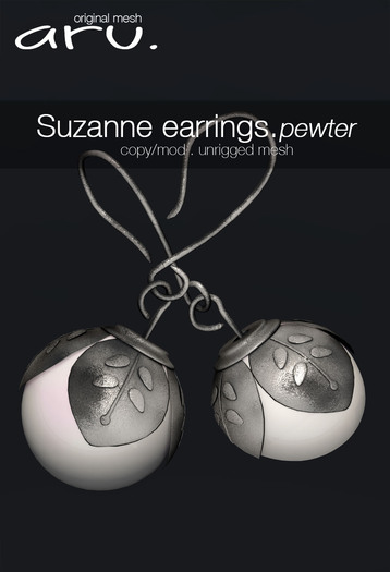 aru. Suzanne earrings (Pewter)