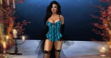 Monet Corset~Teal Overlay