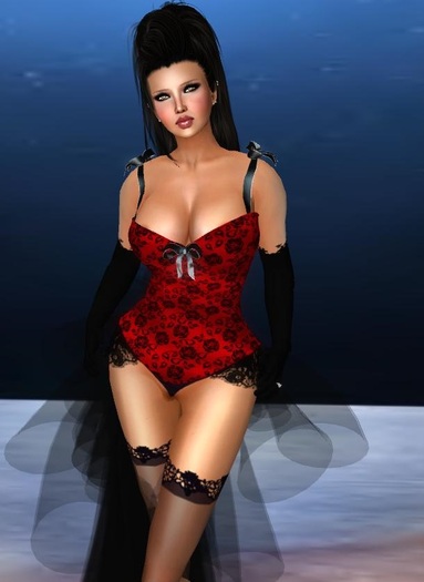 Monet Corset~Red Overlay